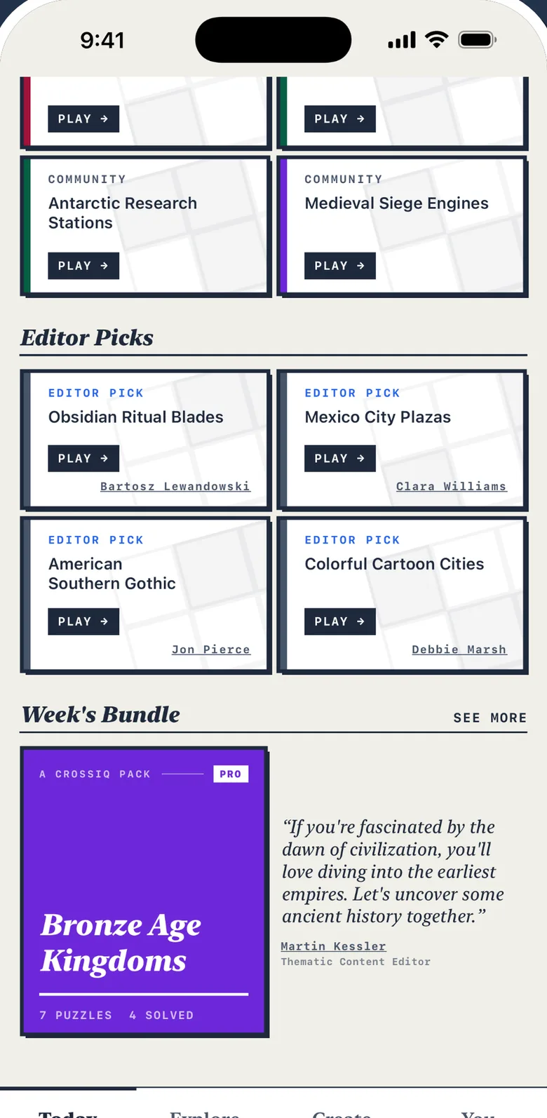 Editor Picks signed by CrossIQ editors, and the Week’s Bundle with an editor’s note
